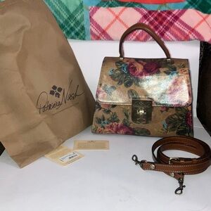 Patricia Nash Multicolor Floral Leather Satchel